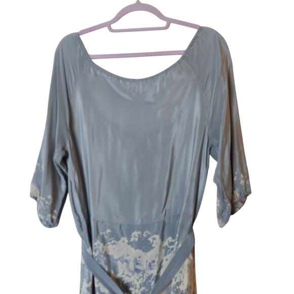 Petticoat Alley Silk Gray Abstract Floral Off Shoulder A-line Mini Dress Small - Picture 6 of 13